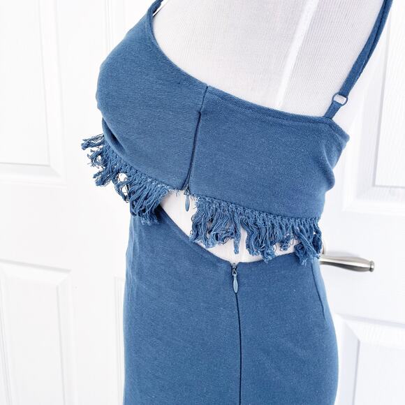 Bonheur D'amour Cutout Fringe Dress in Blue - Picture 7 of 11